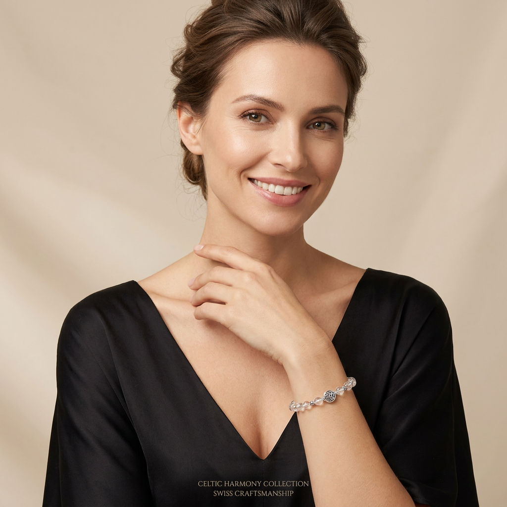 Bergkristall Armband mit Liebesknoten | 925 Sterling Silber