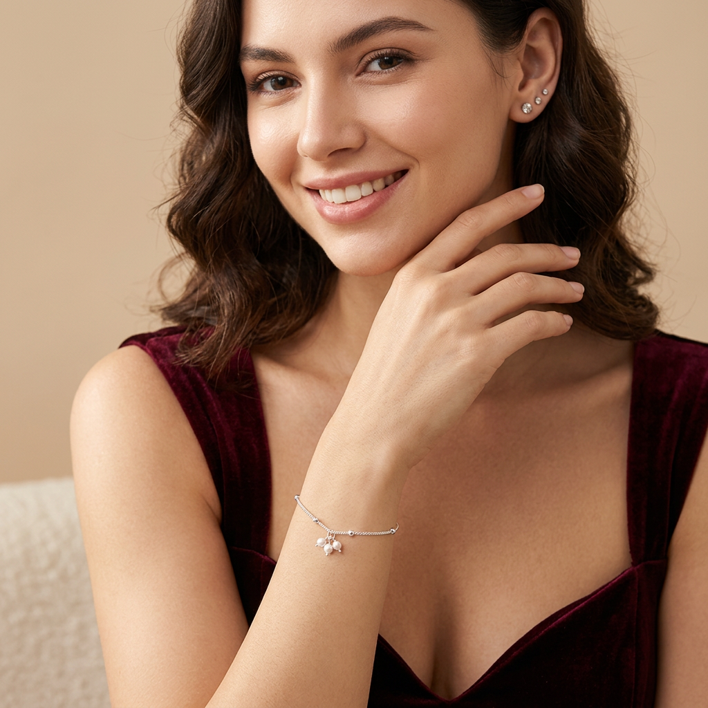 Süsswasserperlen Armkettchen | 925 Sterling Silber