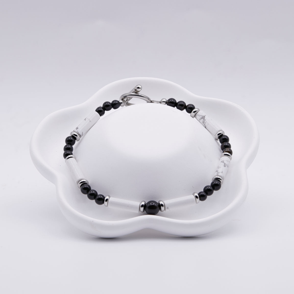 Howlith & Onyx Armband unisex | Edelstahl