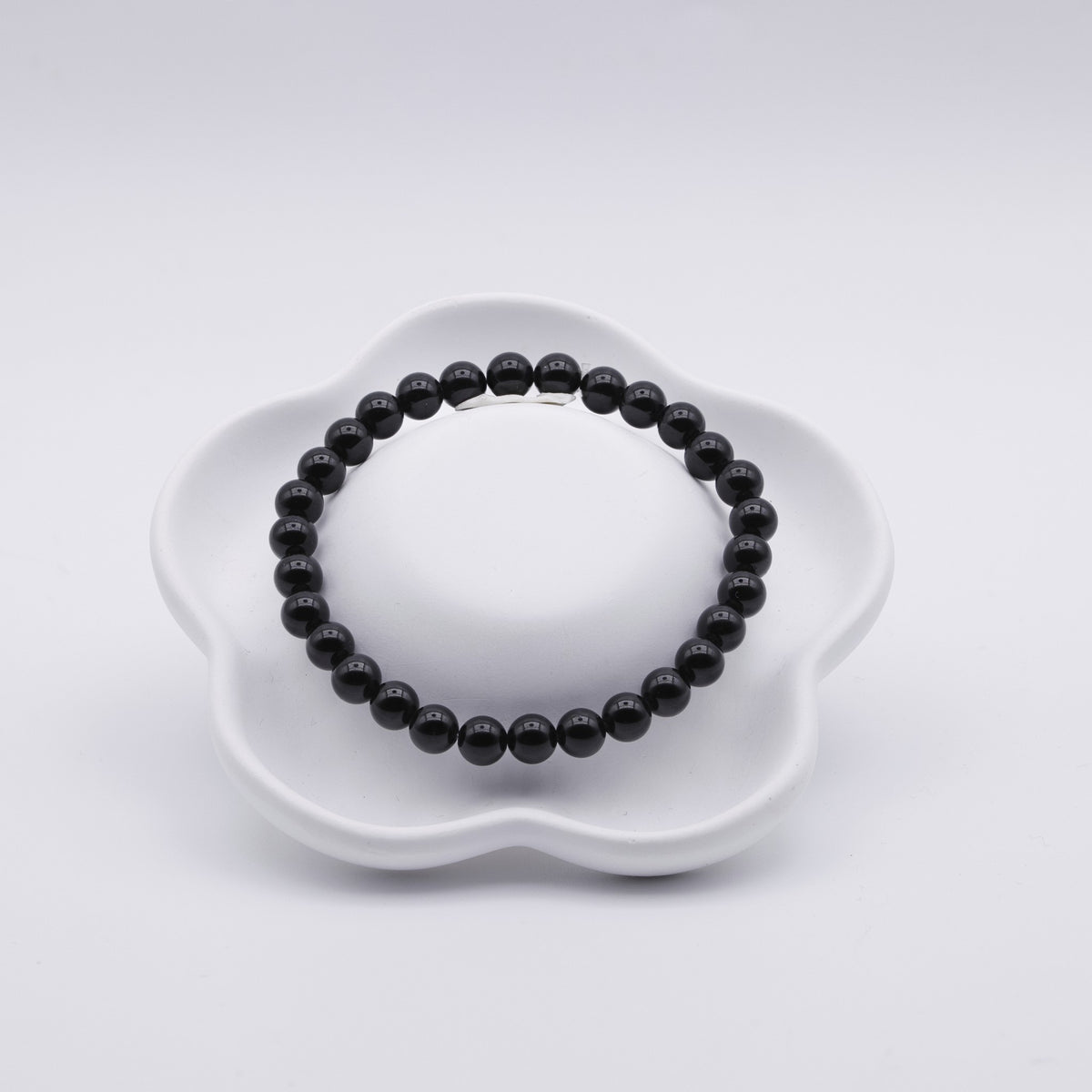 Schwarzer Turmalin Armband Herren | 6 mm