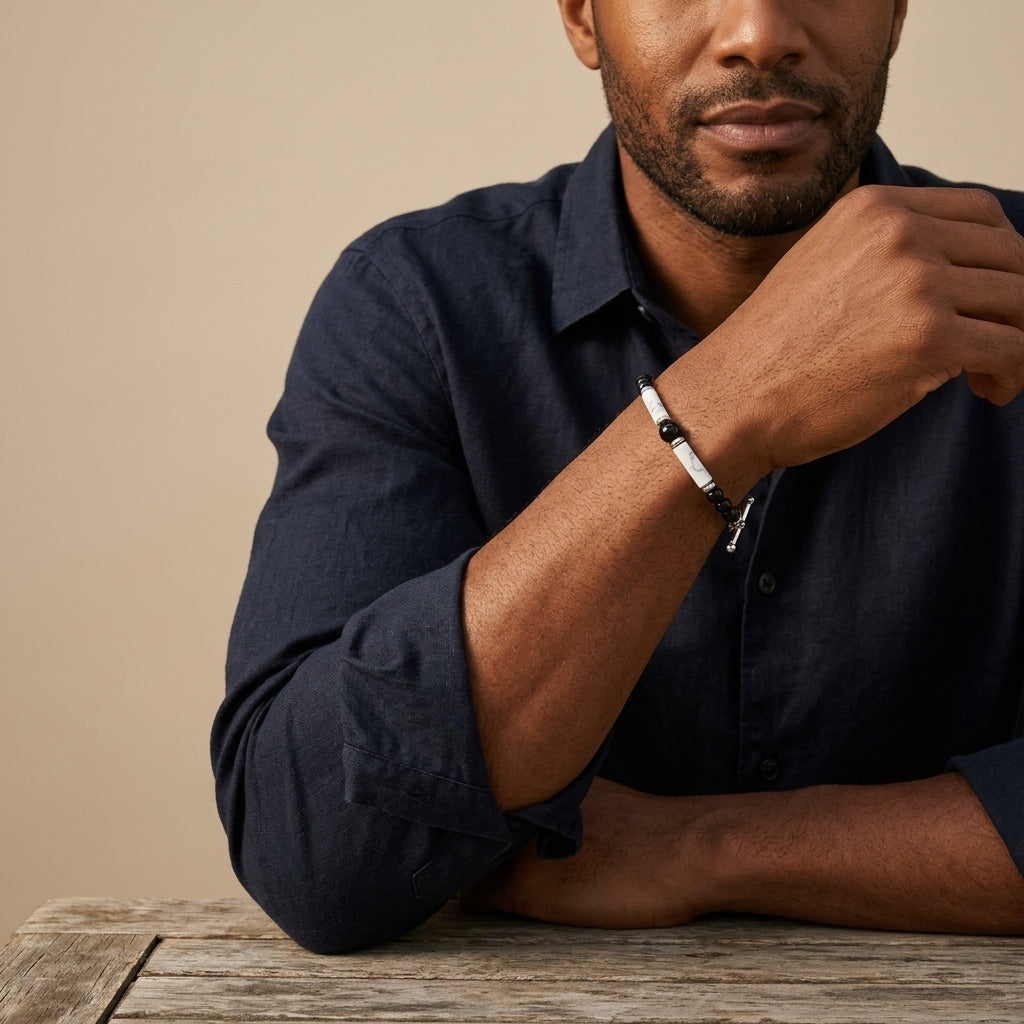 Howlith & Onyx Armband unisex | Edelstahl