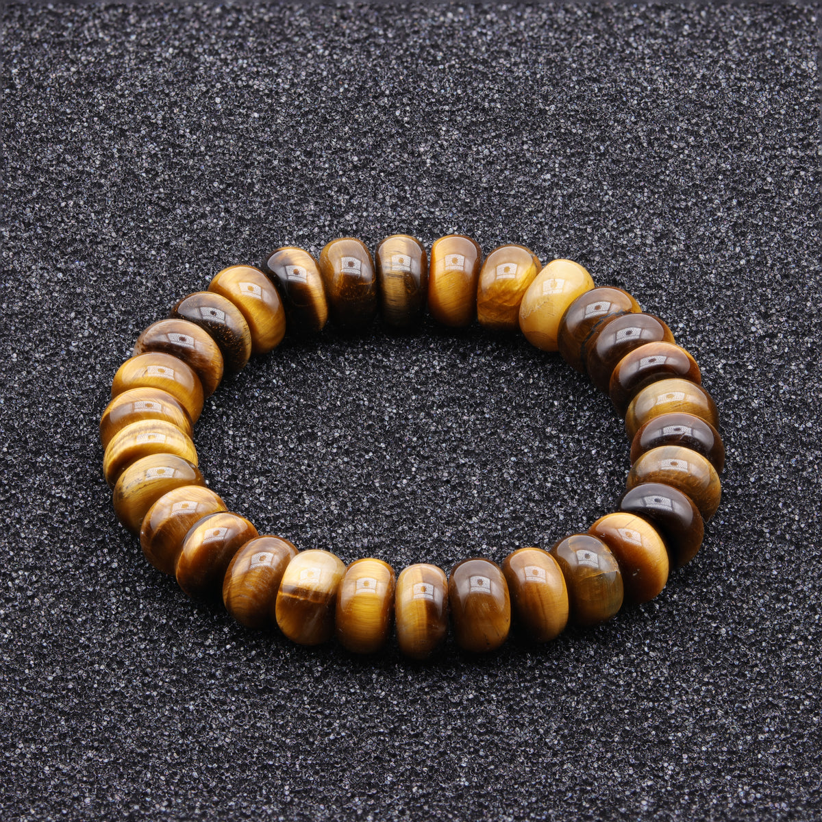 Tigerauge Button Armband Herren | 10 mm