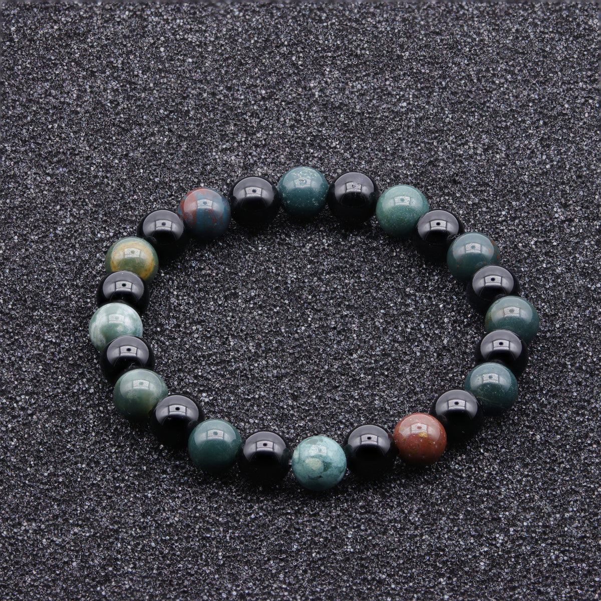 Onyx & Heliotrop Armband Herren | 8 mm