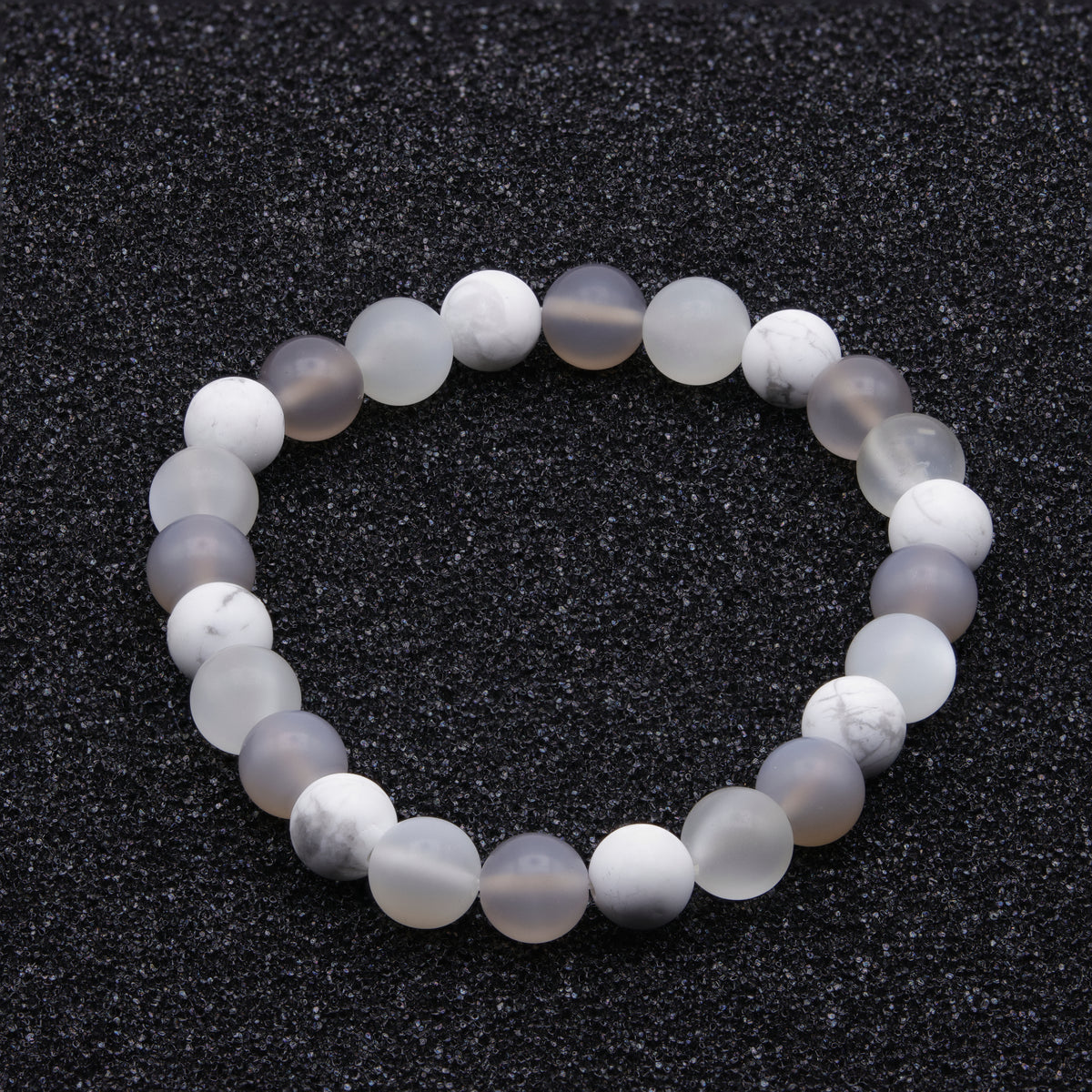 Achat, Magnesit & Mondstein Armband Herren | ca. 8 mm