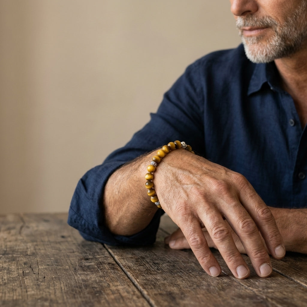 Goldenes Tigerauge Armband Herren | 10 mm