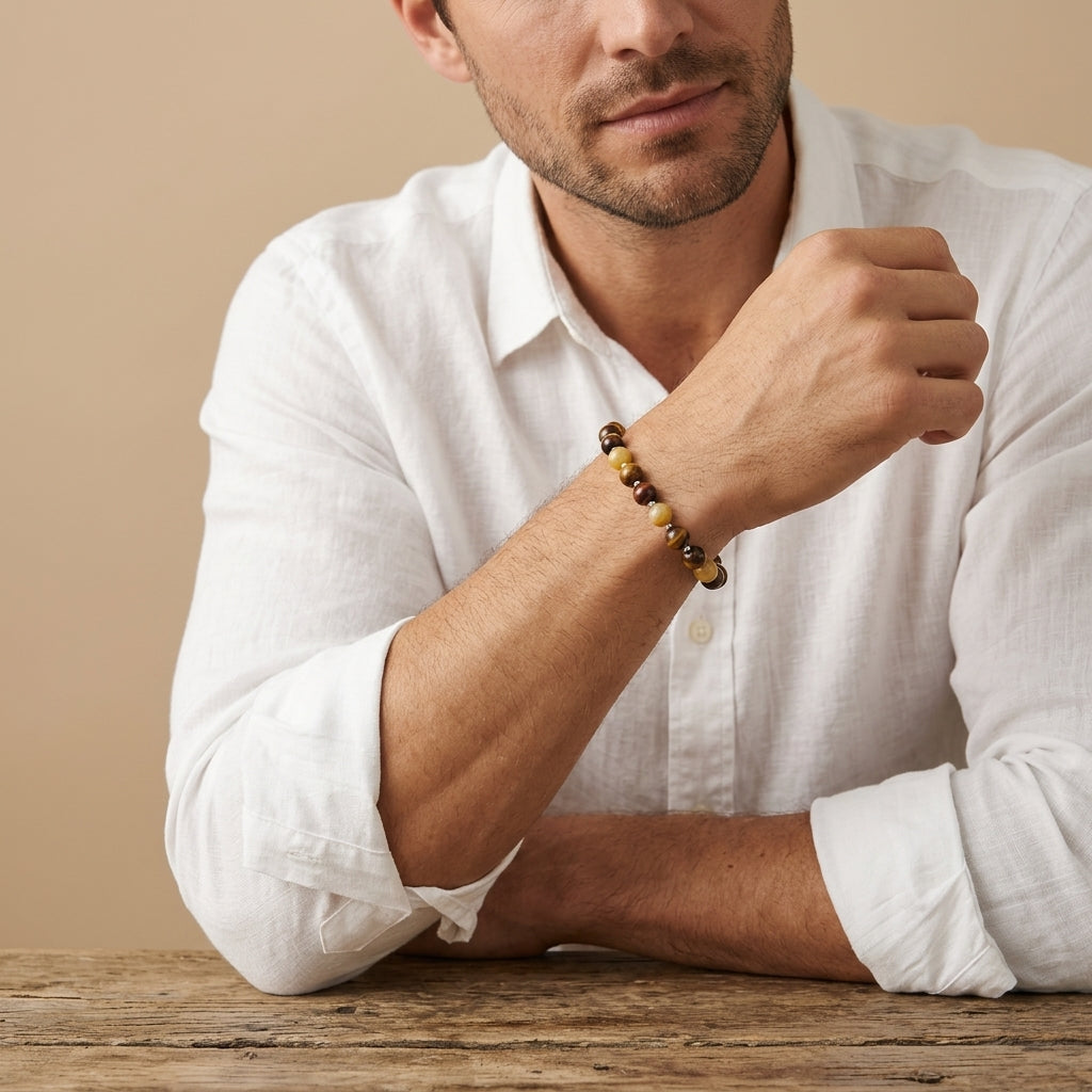 Tigerauge Armband Herren | 8 mm