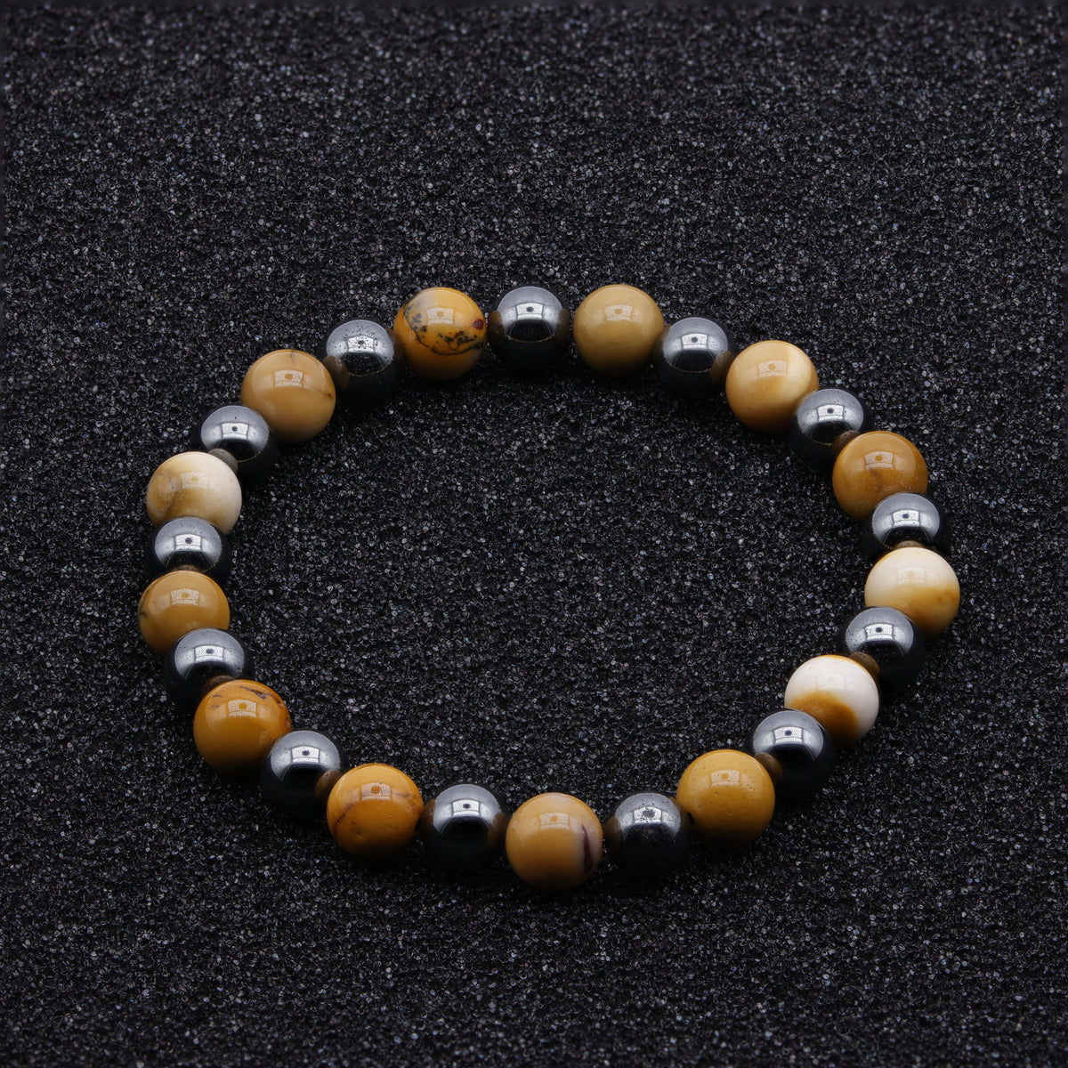 Tigerauge & Hämatit Armband Herren | Naturstein