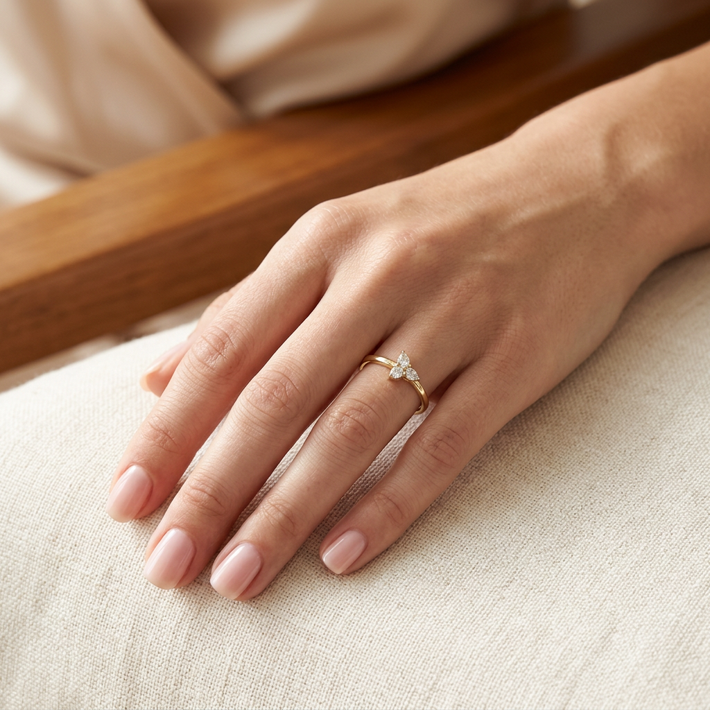 Zirkonia Cluster Ring | 925 Sterling Silber vergoldet