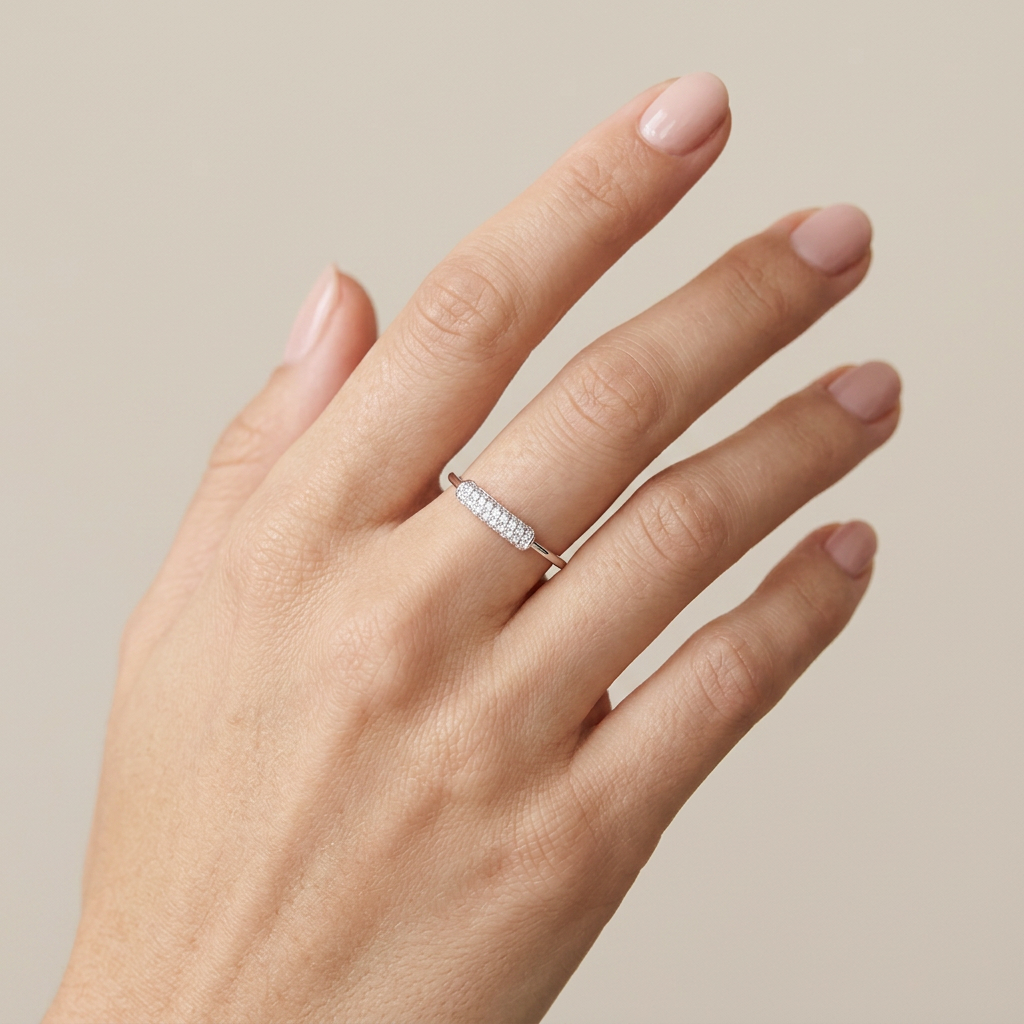 Zirkonia Memoire Ring 2-reihig | 925 Sterling Silber