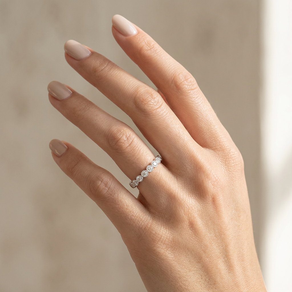 Beaded Zirkonia Ring zart | 925 Sterling Silber