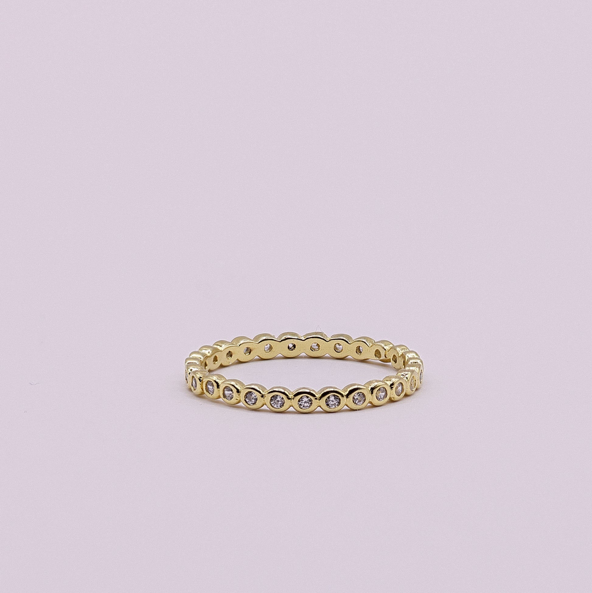 Beaded Zirkonia Ring zart | 925 Sterling Silber vergoldet
