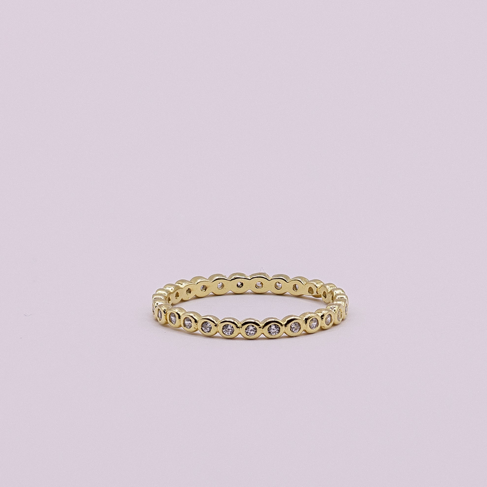 Beaded Zirkonia Ring zart | 925 Sterling Silber vergoldet