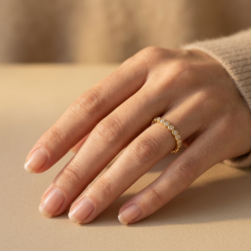 Beaded Zirkonia Ring zart | 925 Sterling Silber vergoldet