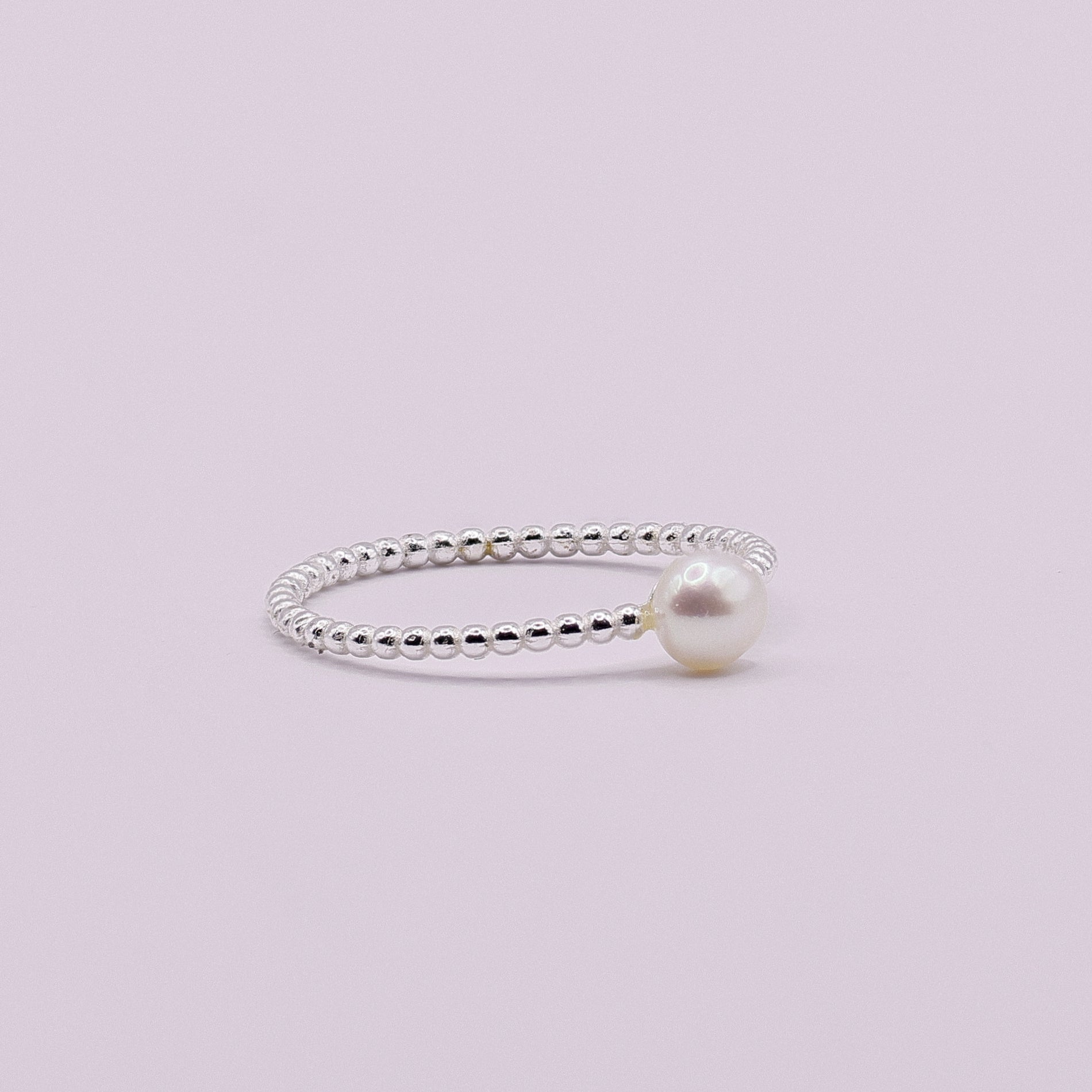 Beaded Ring mit Süsswasserperle | 925 Sterling Silber