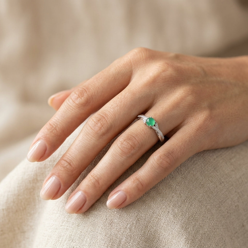 Chrysopras Ring | 925 Sterling Silber