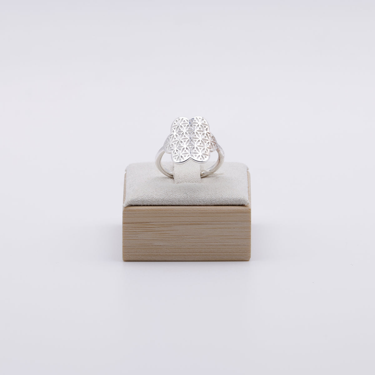 Silber Ring Blume des Lebens matt gebürstet | 925 Sterling Silber