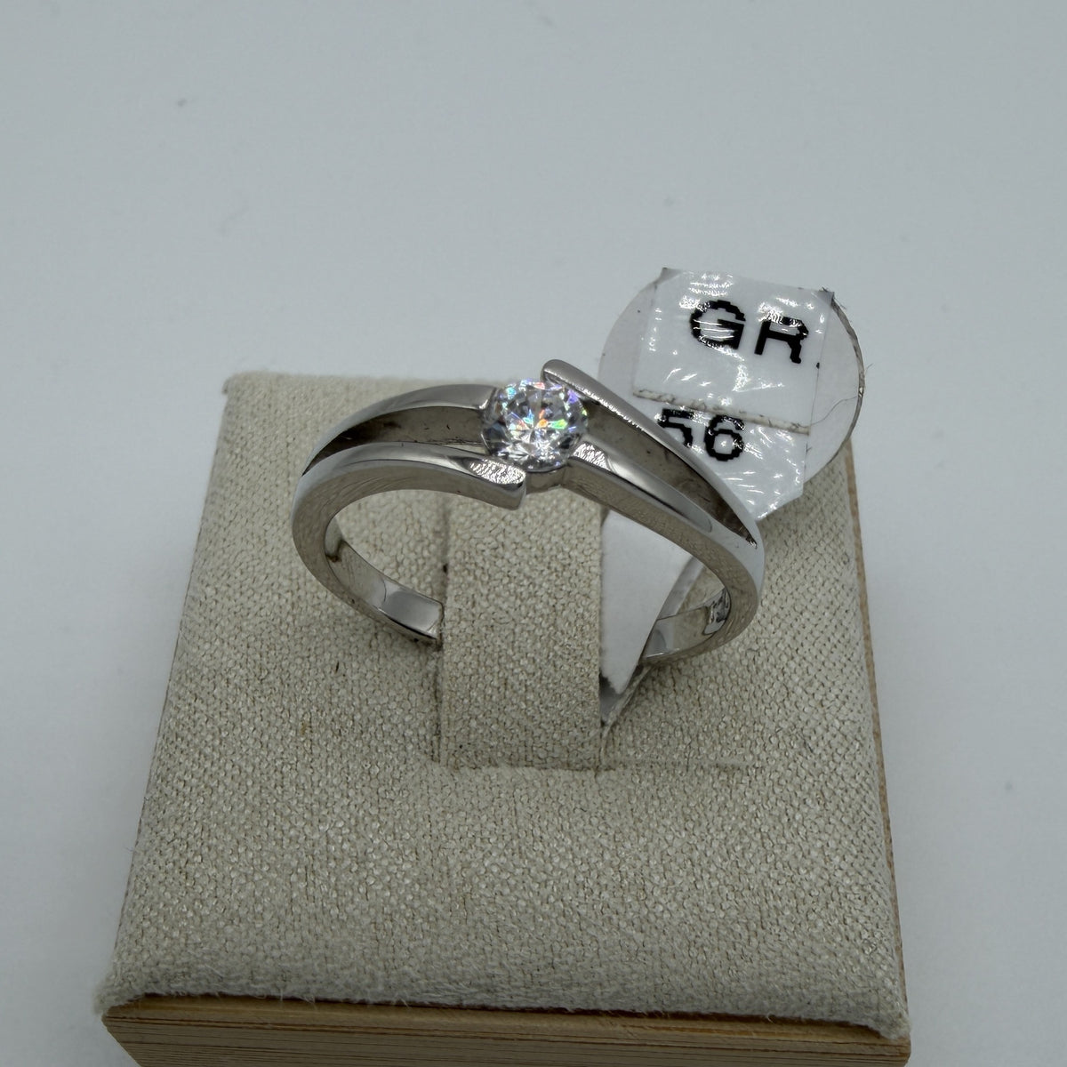 Zirkonia Ring in Spannring-Optik | 925 Sterling Silber