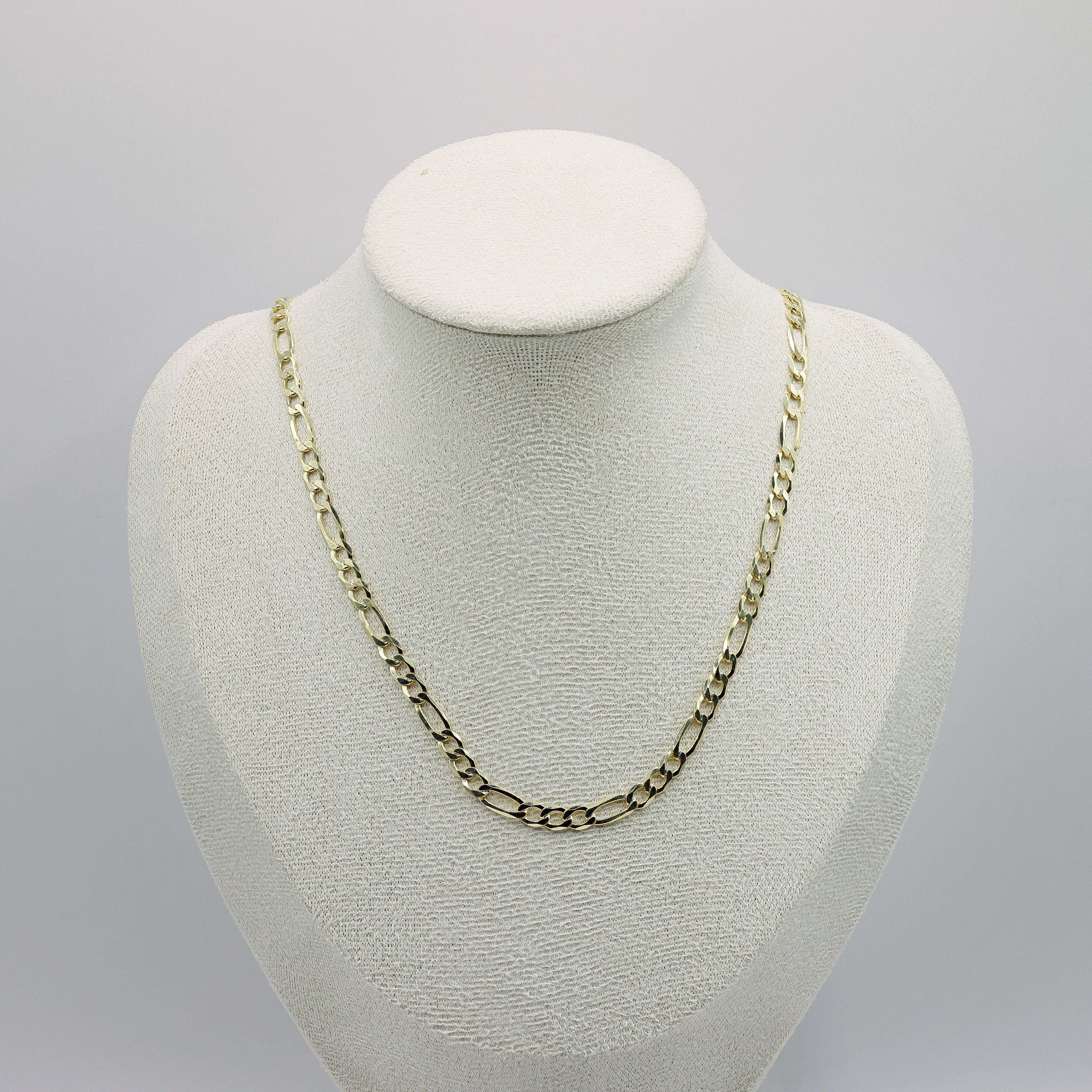 Figaro-Kette vergoldet, 925 Sterling Silber, 40 cm, alternierend runde und längliche Glieder
