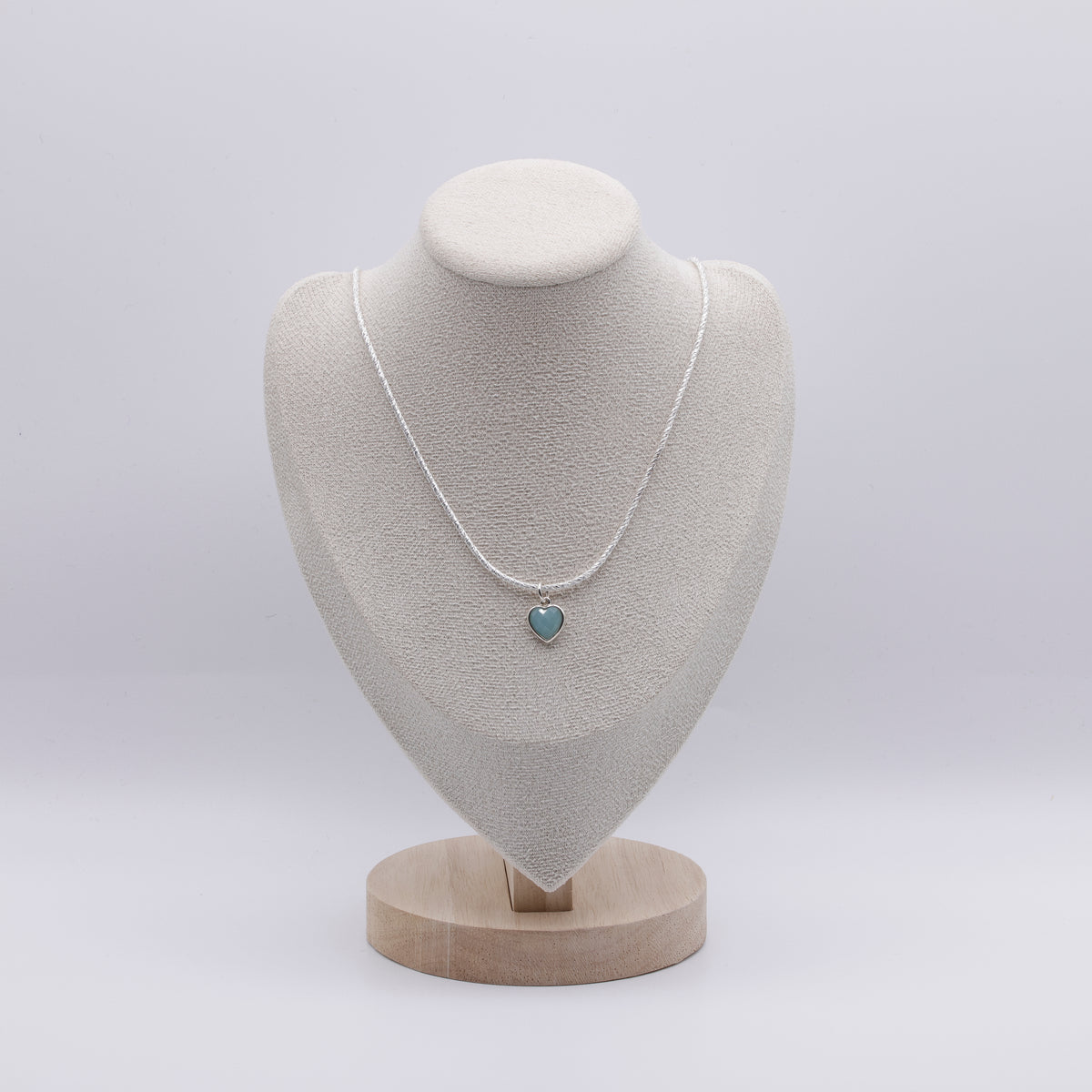 Amazonit Herz-Anhänger Kordelkette | 925 Sterling Silber