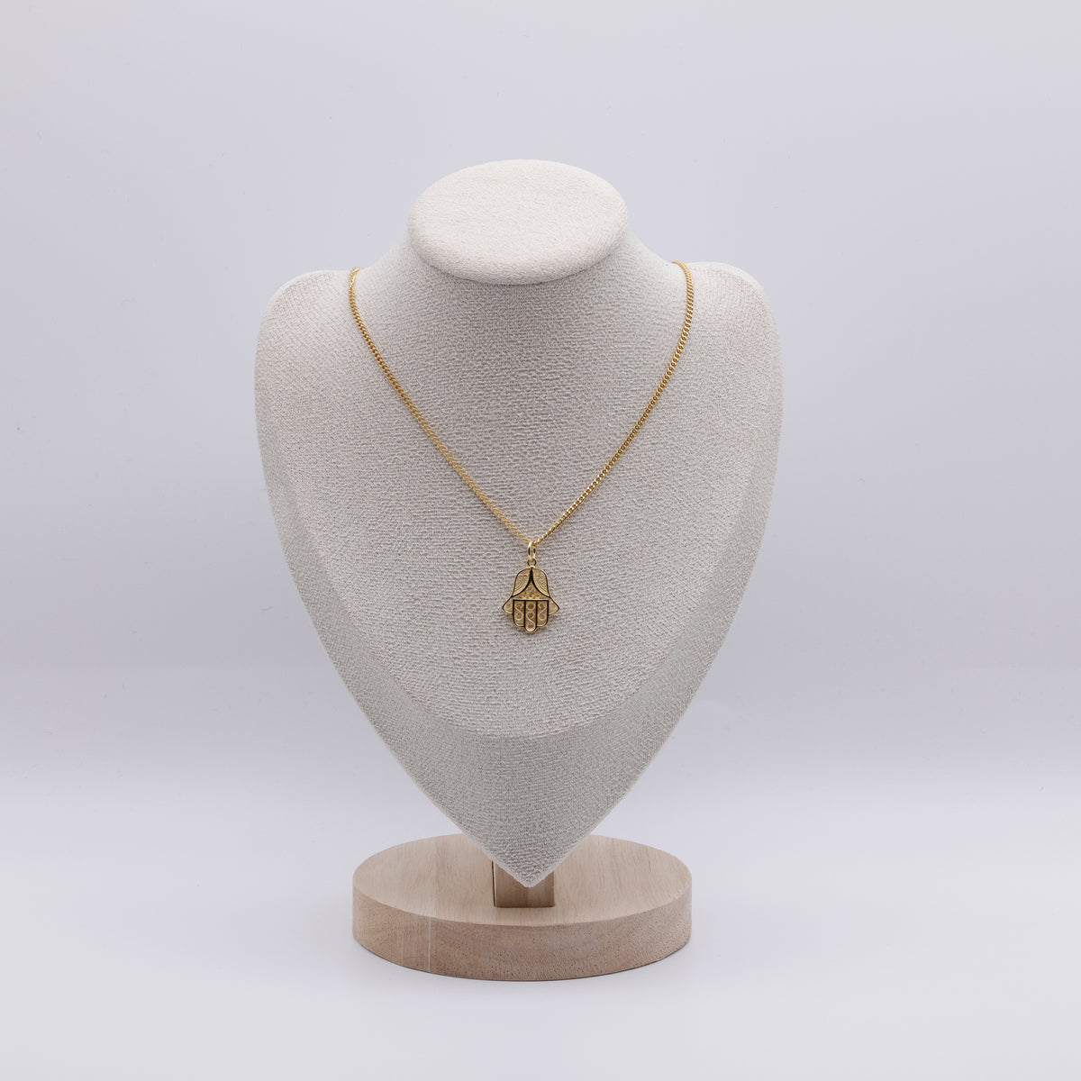 Hamsa-Hand Anhänger Ankerkette | Silber vergoldet
