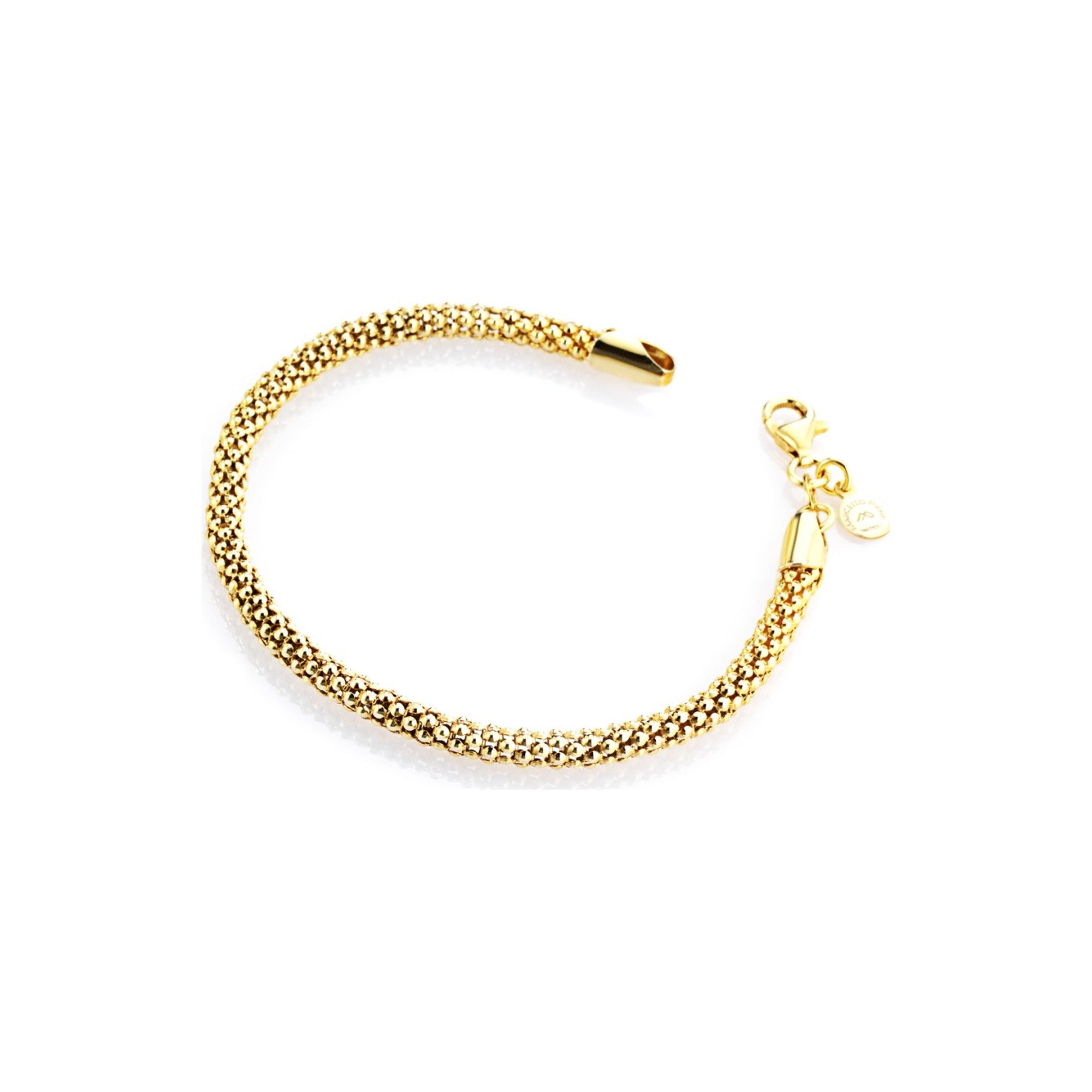 Marcello Pane Armband vergoldet Popcorn-Geflecht | 925 Sterling Silber