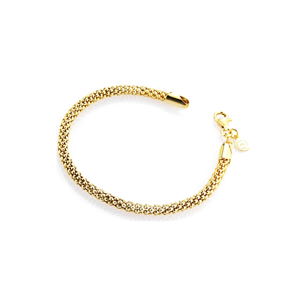 Marcello Pane Armband vergoldet Popcorn-Geflecht | 925 Sterling Silber