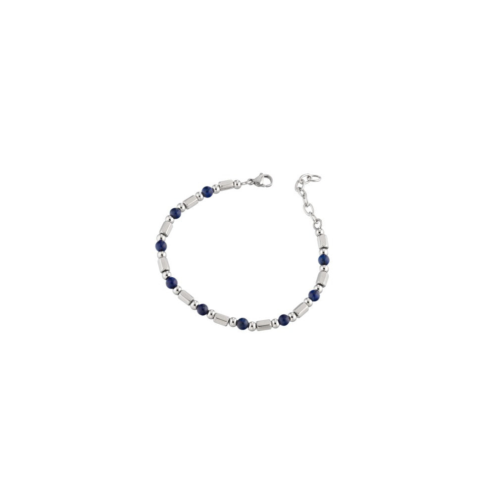 Marcello Pane Armband mit blauen Steinperlen | Edelstahl