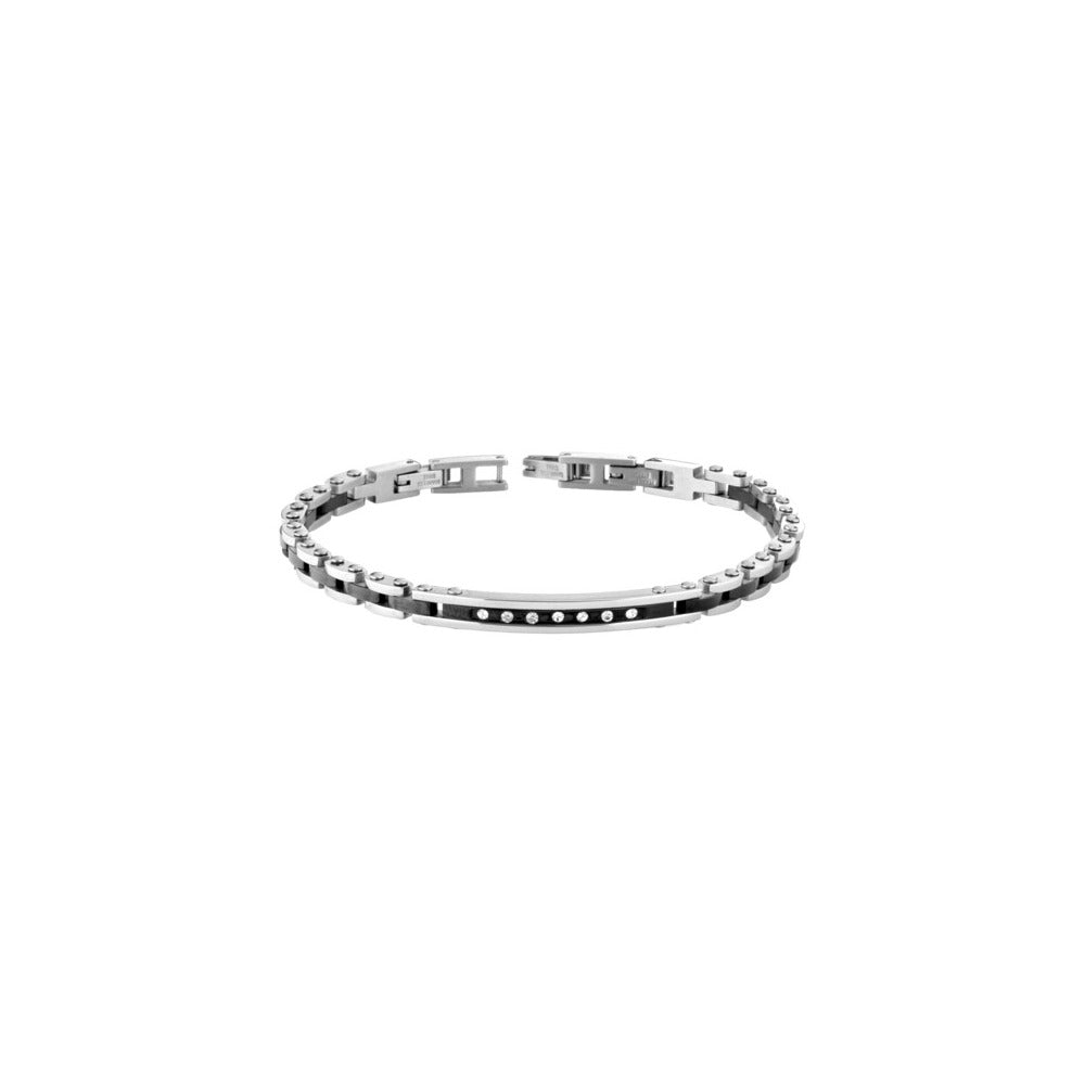 Marcello Pane Gliederarmband mit Zirkonia-Reihe | Edelstahl