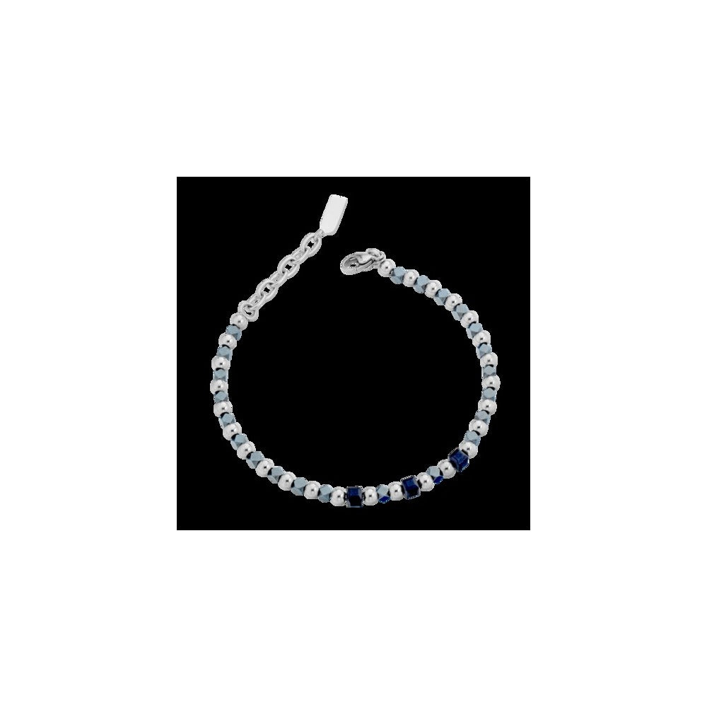 Marcello Pane Armband hellblau mit Edelstahlkugeln | Edelstahl