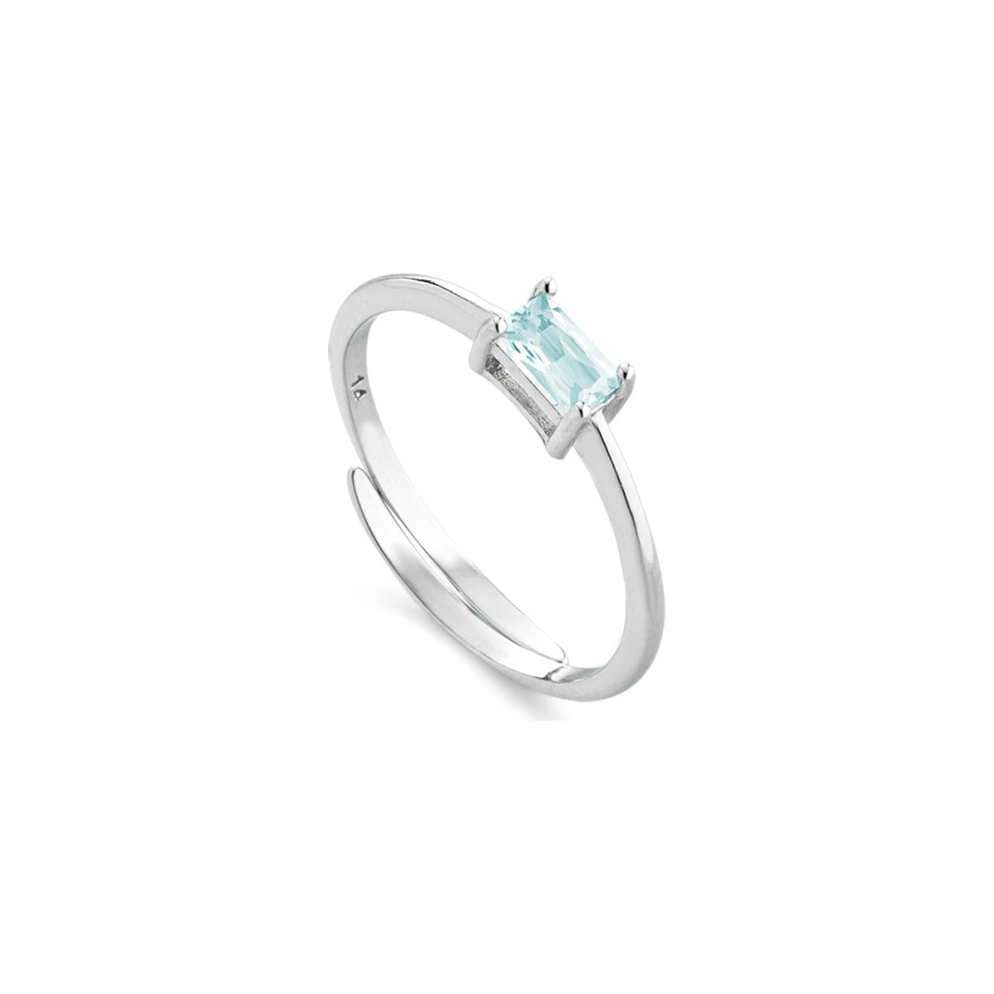 Marcello Pane Ring hellblau verstellbar | 925 Sterling Silber