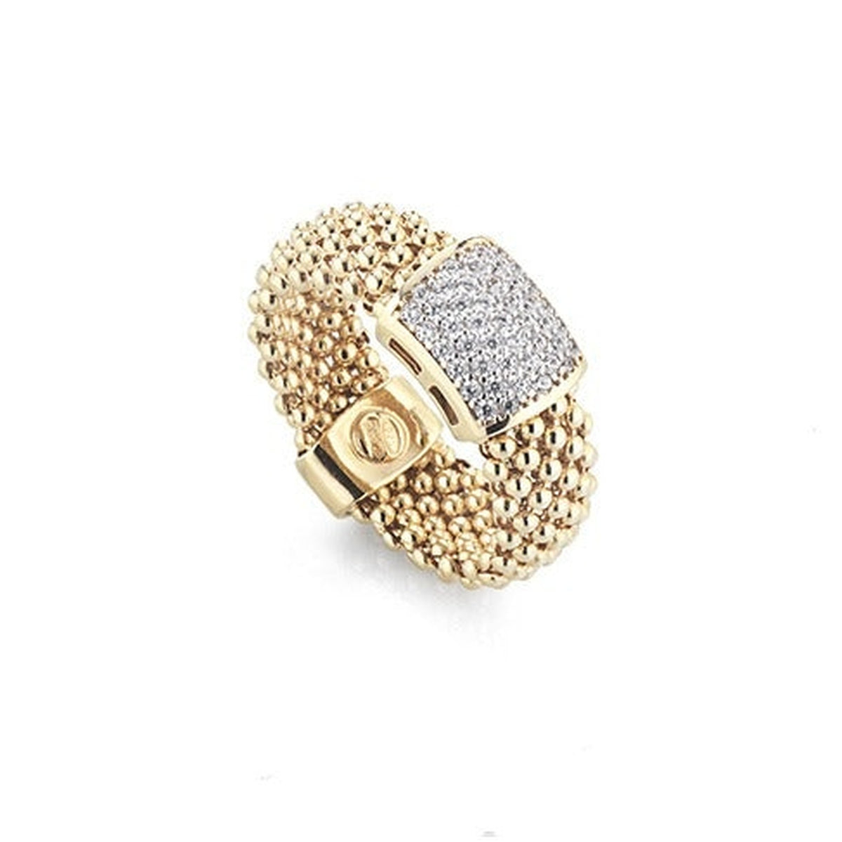 Marcello Pane Ring mit Zirkonia-Pavé | Edelstahl goldfarben