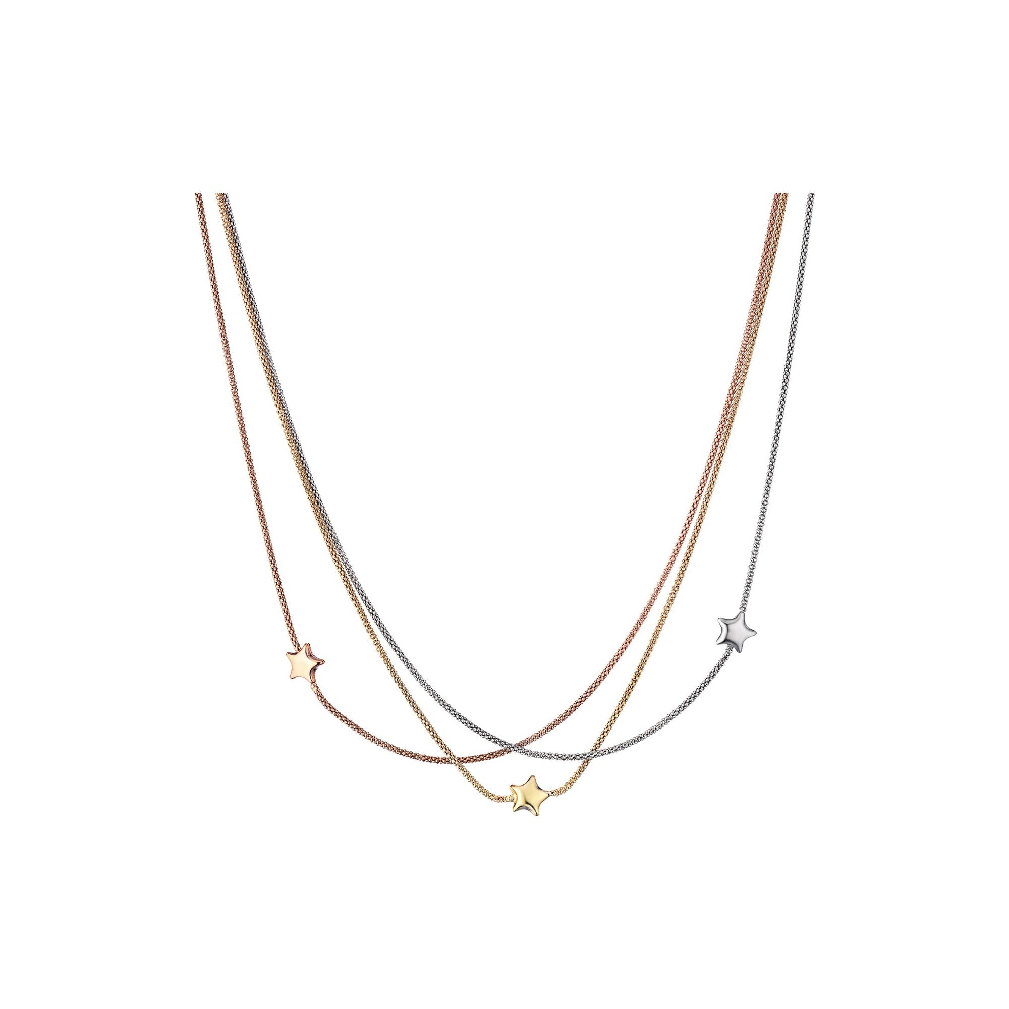 Marcello Pane Stern Halskette dreireihig | 925 Sterling Silber