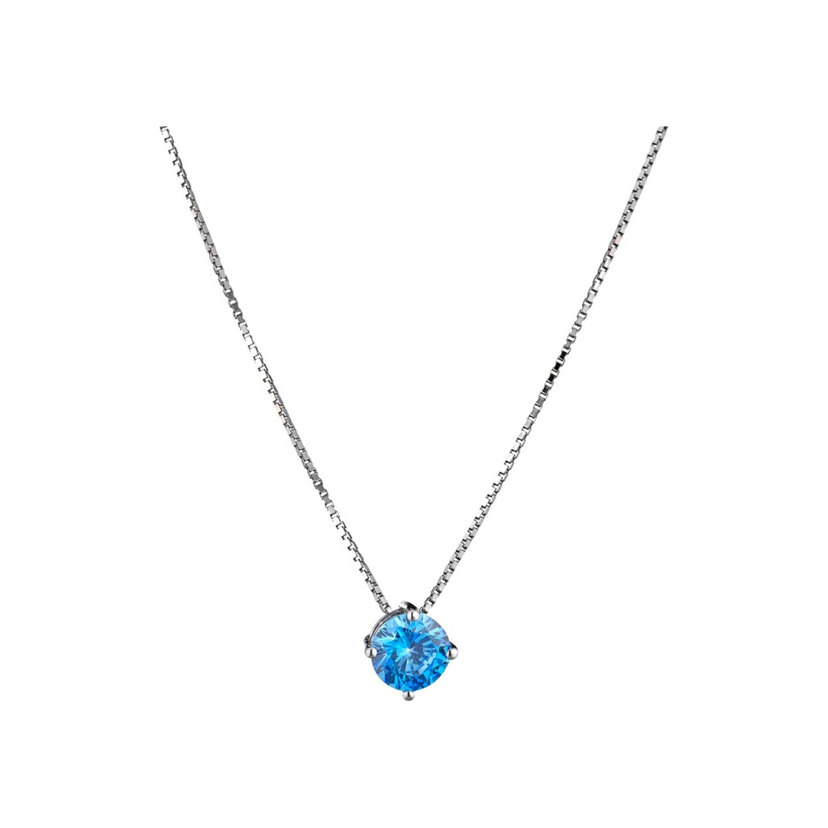 Marcello Pane Solitär Halskette hellblau | 925 Sterling Silber