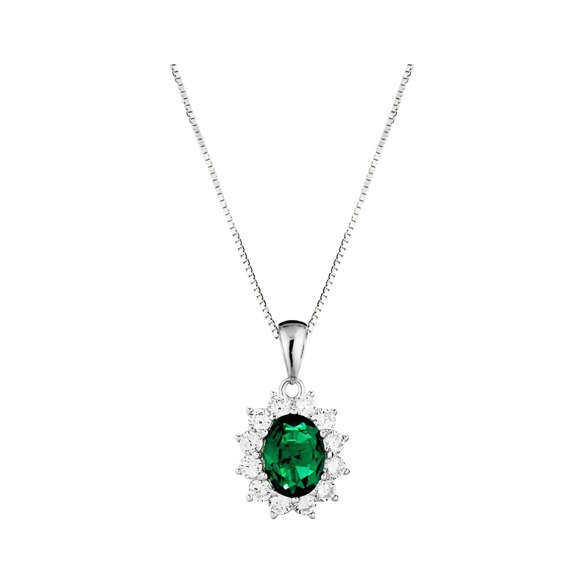 Marcello Pane Halo Halskette grün | 925 Sterling Silber