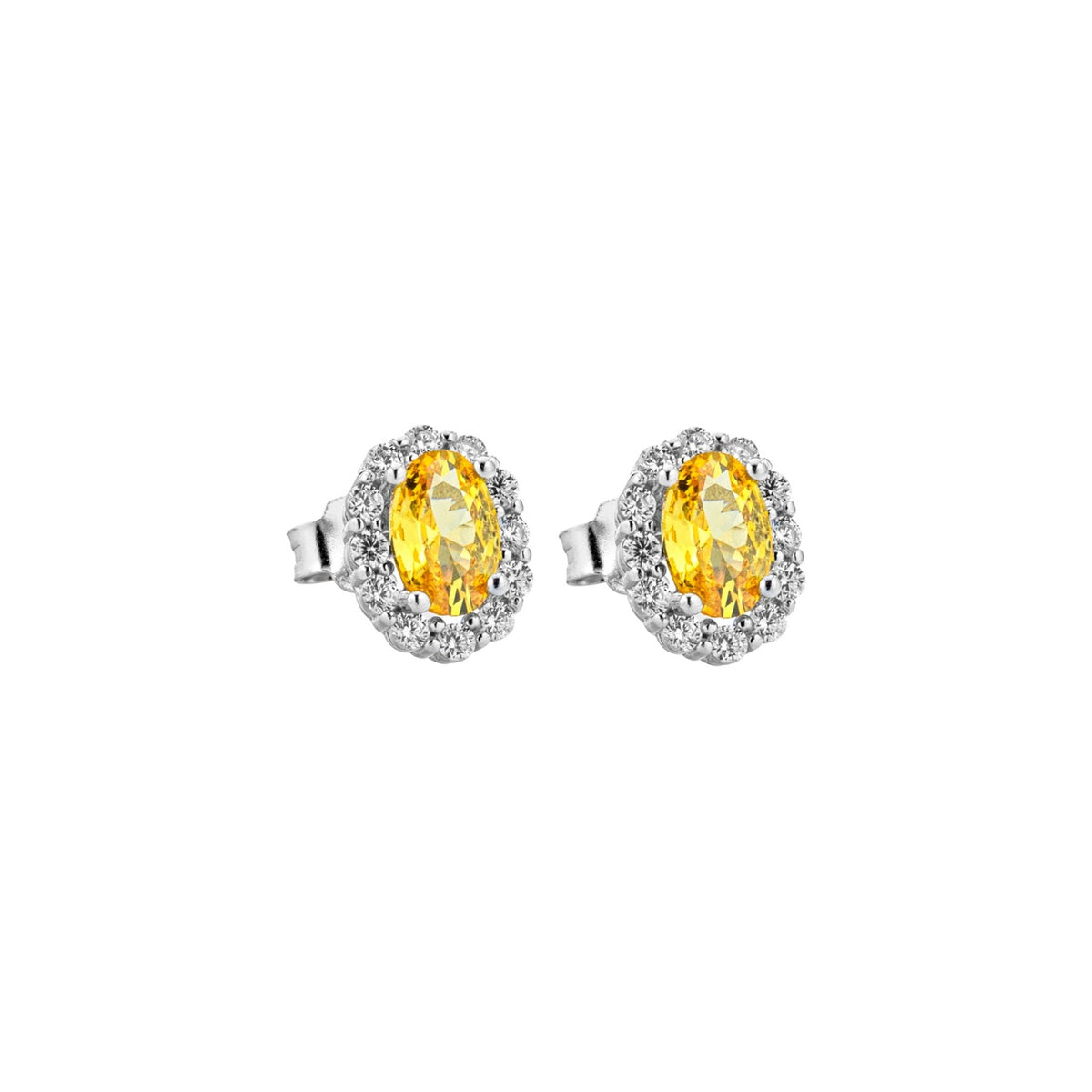 Marcello Pane Halo Ohrstecker gelb | 925 Sterling Silber