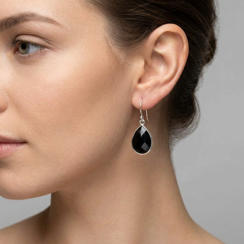 Onyx Tropfen Ohrhänger | 925 Sterling Silber
