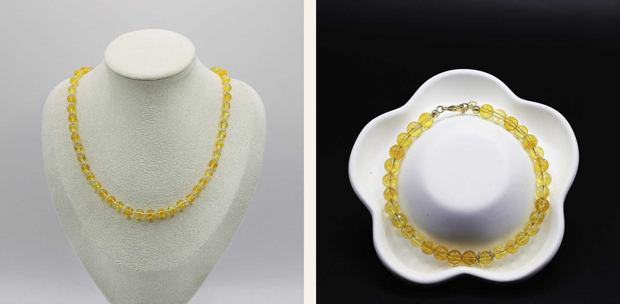 Sonnenset – Citrin Halskette & Armband | 925 Sterling Silber