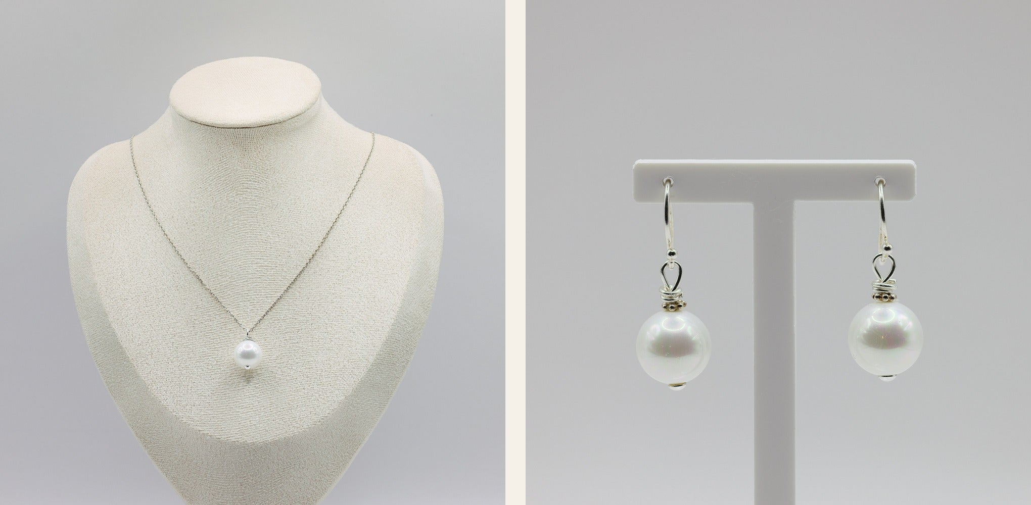 Perlenset – Süsswasserperlen Anhänger & Ohrhänger | 925 Sterling Silber