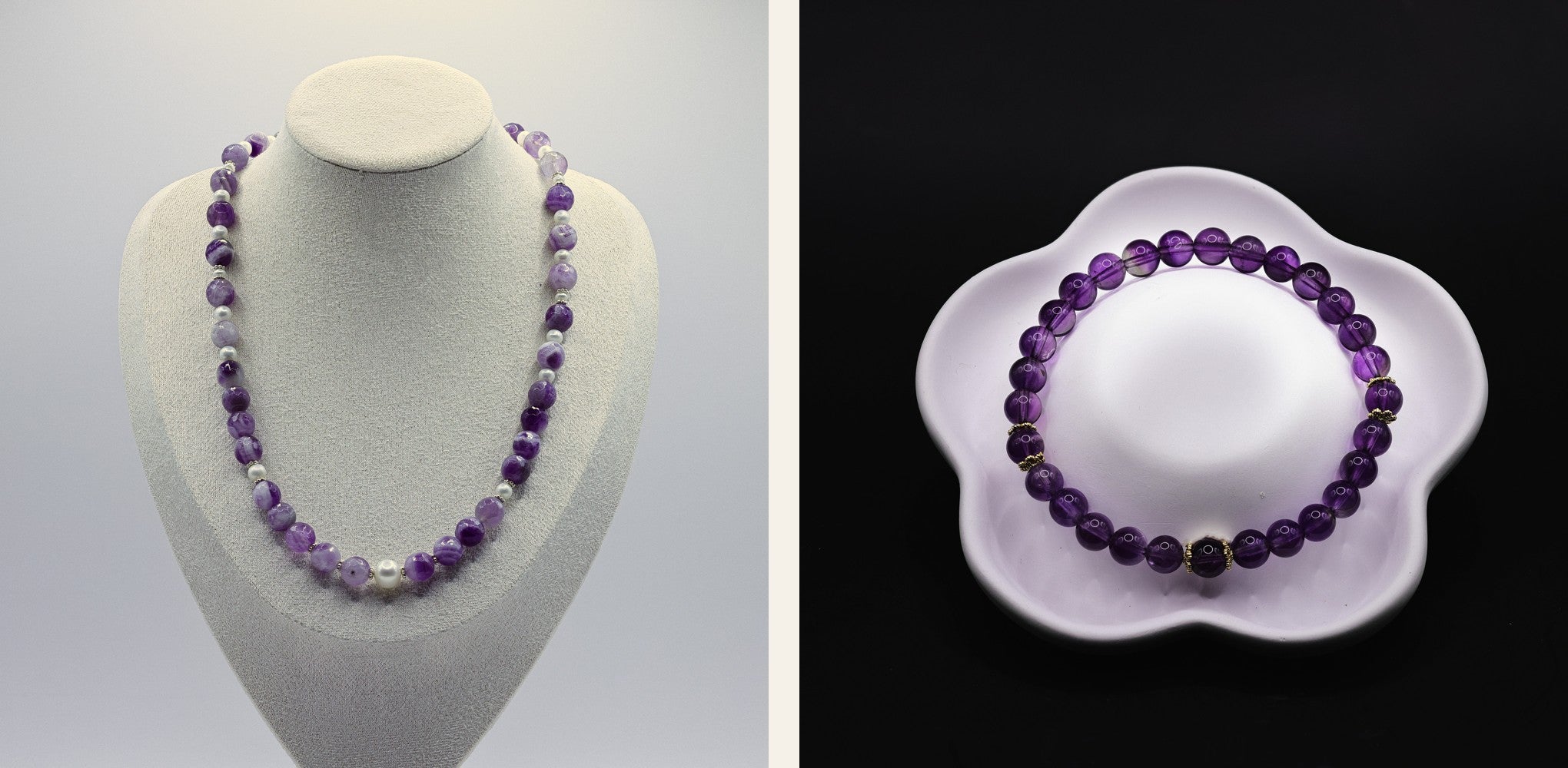 Amethyst-Set – Halskette & Armband | 925 Sterling Silber