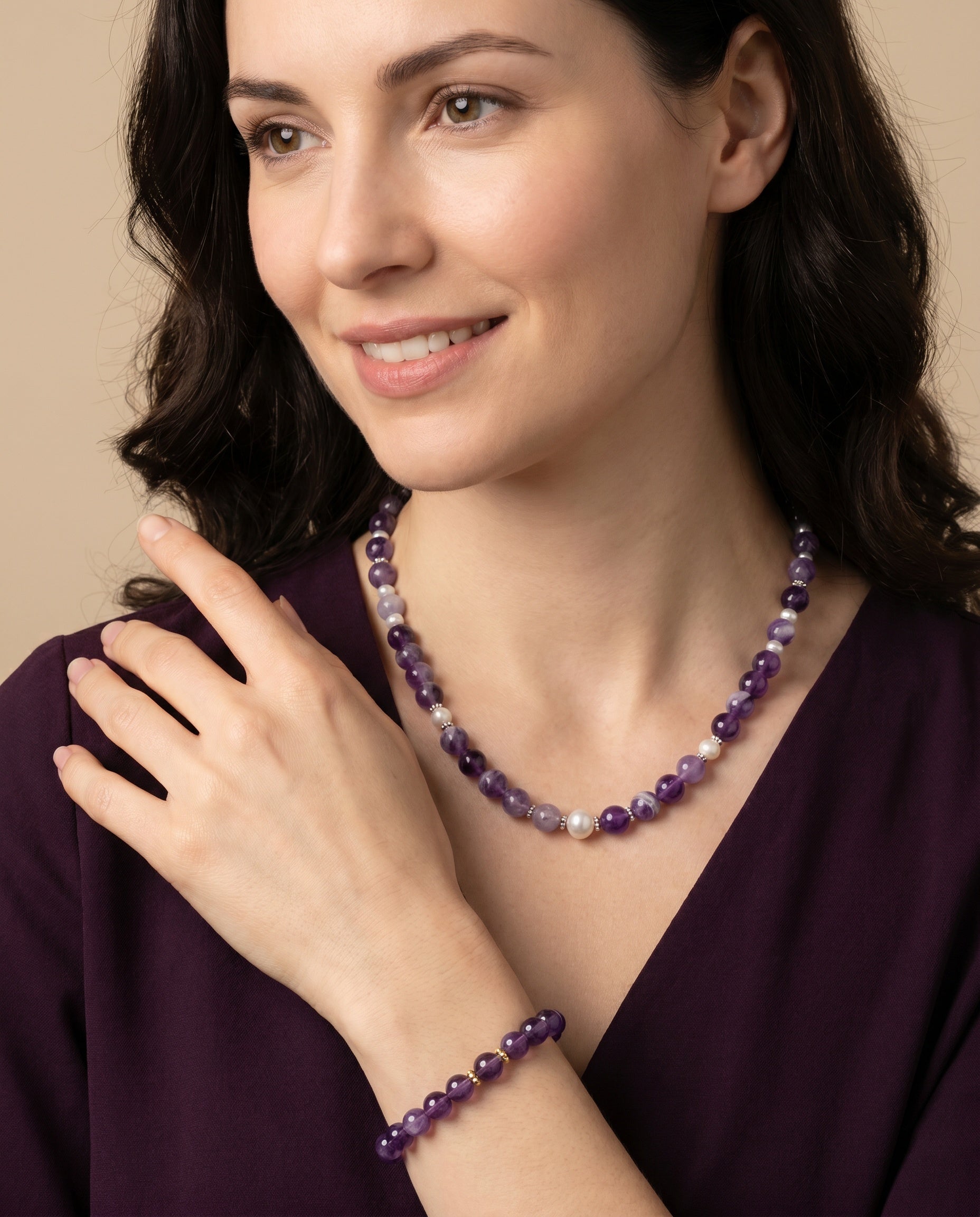 Amethyst-Set – Halskette & Armband | 925 Sterling Silber